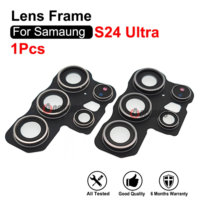Rear Lens Back Camera Lens With Frame For Samsung Galaxy S24 Ultra S24U Replacement Part