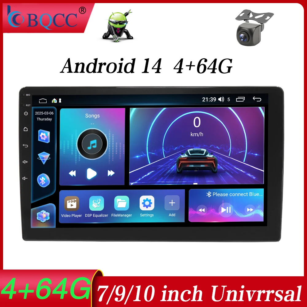 

BQCC Wireless Carplay Android Auto 2Din 7''/9''/10'' Car Stereo GPS Navigator MP5 Player Glass Screen WiFi FM Bluetooth Car Radi