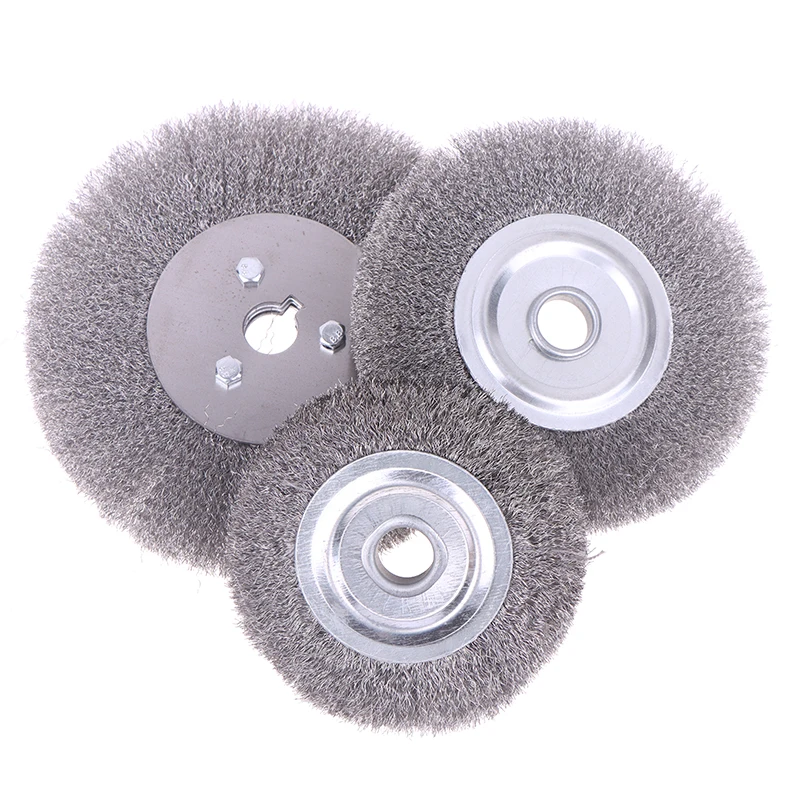 Szczotka druciana do szlifierki stołowej, do gratowania, czyszczenia, usuwania rdzy, polerowania, adapter, szczotka druciana okrągła 100/125/150mm, szczotka druciana stalowa 0.15mm