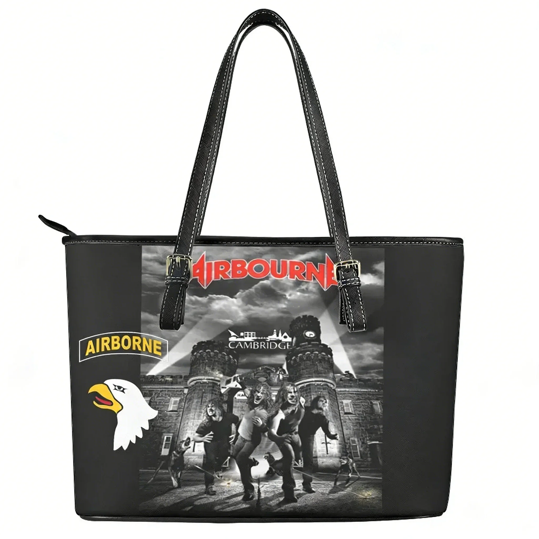 Airbourne Australian Rock band Custom Handbag Womens Mens Tote Bag Shoulder Bag Business Leather Purse Travel Bag Gift