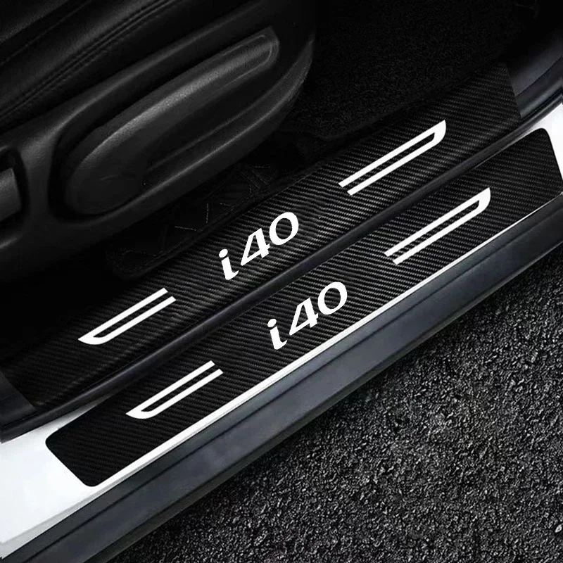 Car Decals for Hyundai I40 Emblem Trunk Bumper Threshold Film, Protect Sticker, Door Sill Anti-collision Strip, Anti Scratching