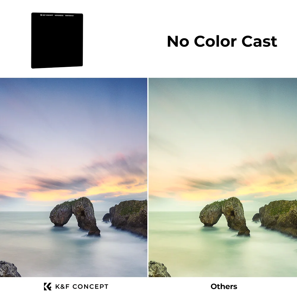K & F Concept-filtro de lente cuadrado ND1000, 10 topes, 100x100mm, cristal óptico MRC, recubrimiento de 20 capas con funda de filtro para Cokin