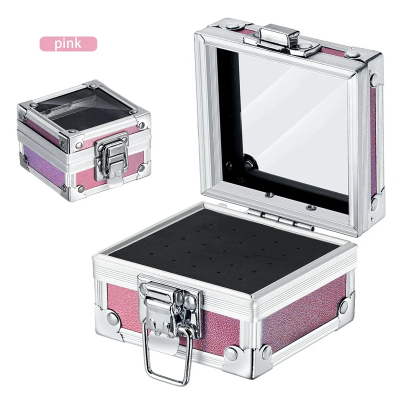 1 Stücke Professionelle Nagelbohrer Halter Box mit 25 Löchern Aluminium Display Aufbewahrungsbox Container für Acryl Nail art Werkzeuge – Detail 6