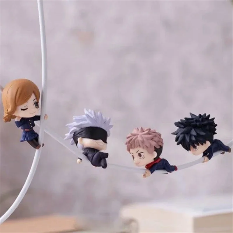 4pc/set jujutsu kaisen Cute Crawling LineGojo Satoru Itadori Yuji Fushiguro Megumi Kugisaki Nobara PVC anime action figure 5cm