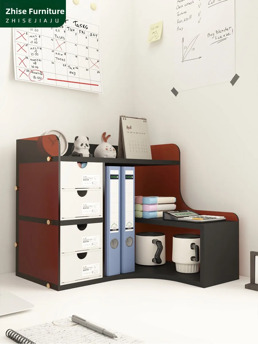 

Office Desk Corner Storage Rack Multi-Layer Organizer for Documents Books Stationery Miscellaneous Items Simple Acrylic Densi...