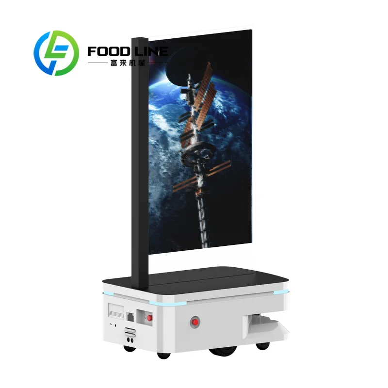 Transparent OLED Advertising Robot Auto Patrol Transparent OLED Display Robot For Shopping Center Hotel Lobby Commercial