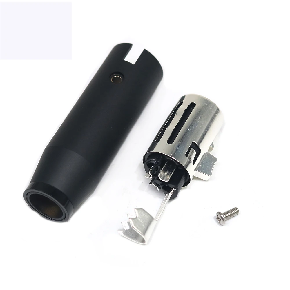 4PCS 11mm Hifi Female Male XLR Plug Jack Matte Black Big Hole 3Pins Silver Plated Micphone Auido Video Balance Connector Adapter