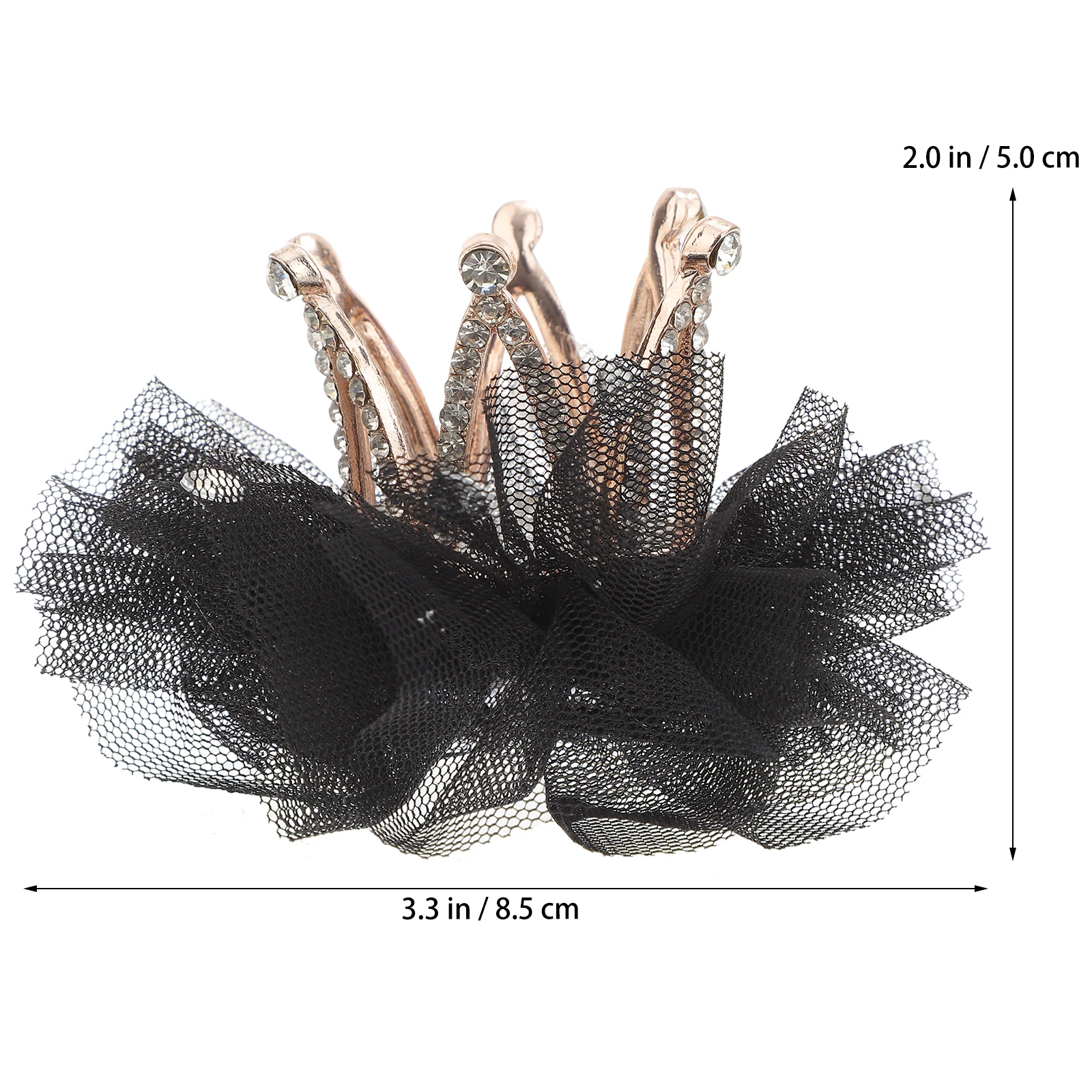 1개 크라운 헤어 클립 딥 핑크 라인스톤 바비핀 앞머리 클립 스타일리시 헤어 장식용 바비핀