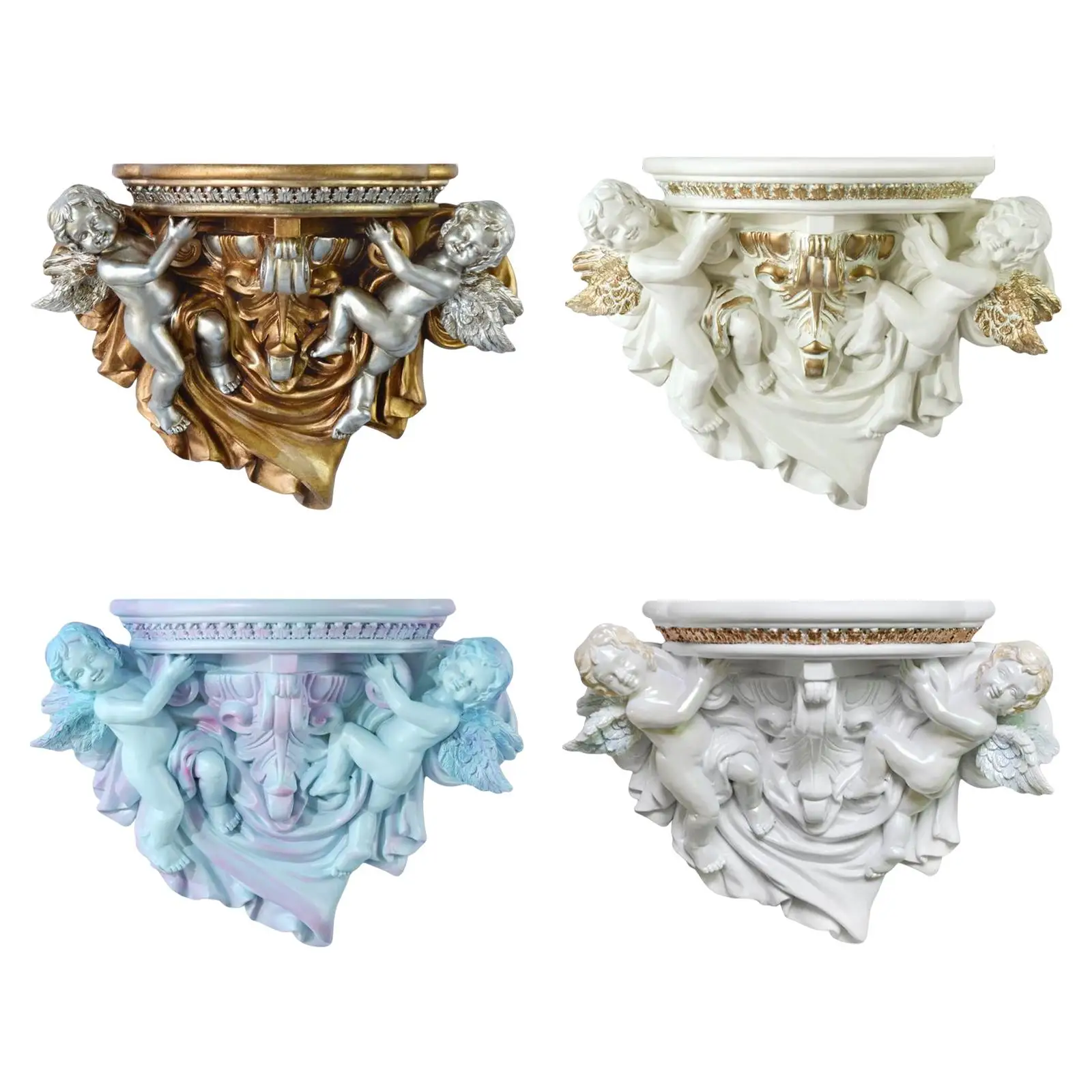 رف حائط مزخرف لعرض تمثال الملاك رف معلق لديكور المنزل والمكتب #1