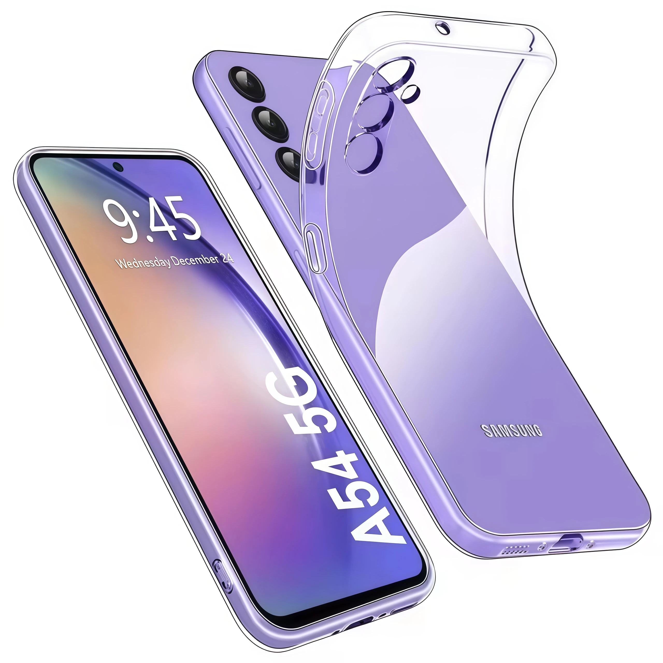 Funda de teléfono transparente para Samsung Galaxy A07 A17 A52 A32 A22 4G A52s A42 A22s 5G A72 A12 Nacho A02s funda de silicona TPU ultrafina