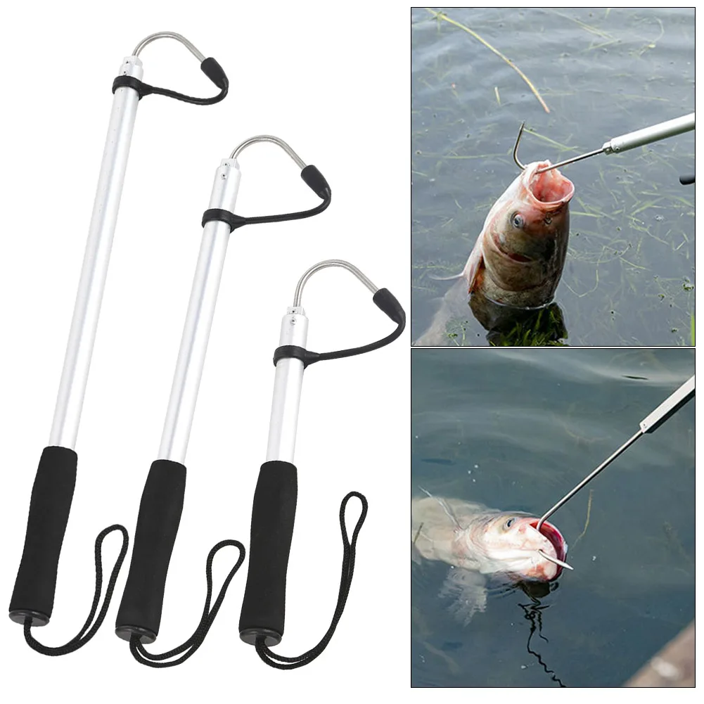 Ice Fishing Spear Hook with Barbs Portable Fish Gaff Metal Fishing Gig Harpoon for Outdoor Sea Boat Ice Fishing