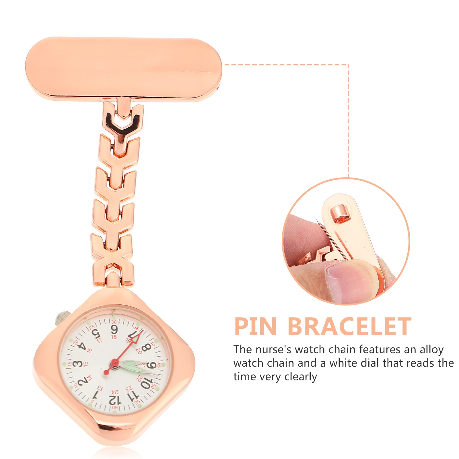 

1pc Medical Chest Watch Luminous Pocket Watch For Nurse Doctor Nursing Staff Lightweight Hanging Timepiece Clear Dial