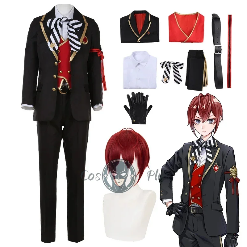 

Riddle Rosehearts Косплей Twisted-Wonderland Riddle Rosehearts Костюм Одежда Парик Наряды на Хэллоуин Костюмы для взрослых