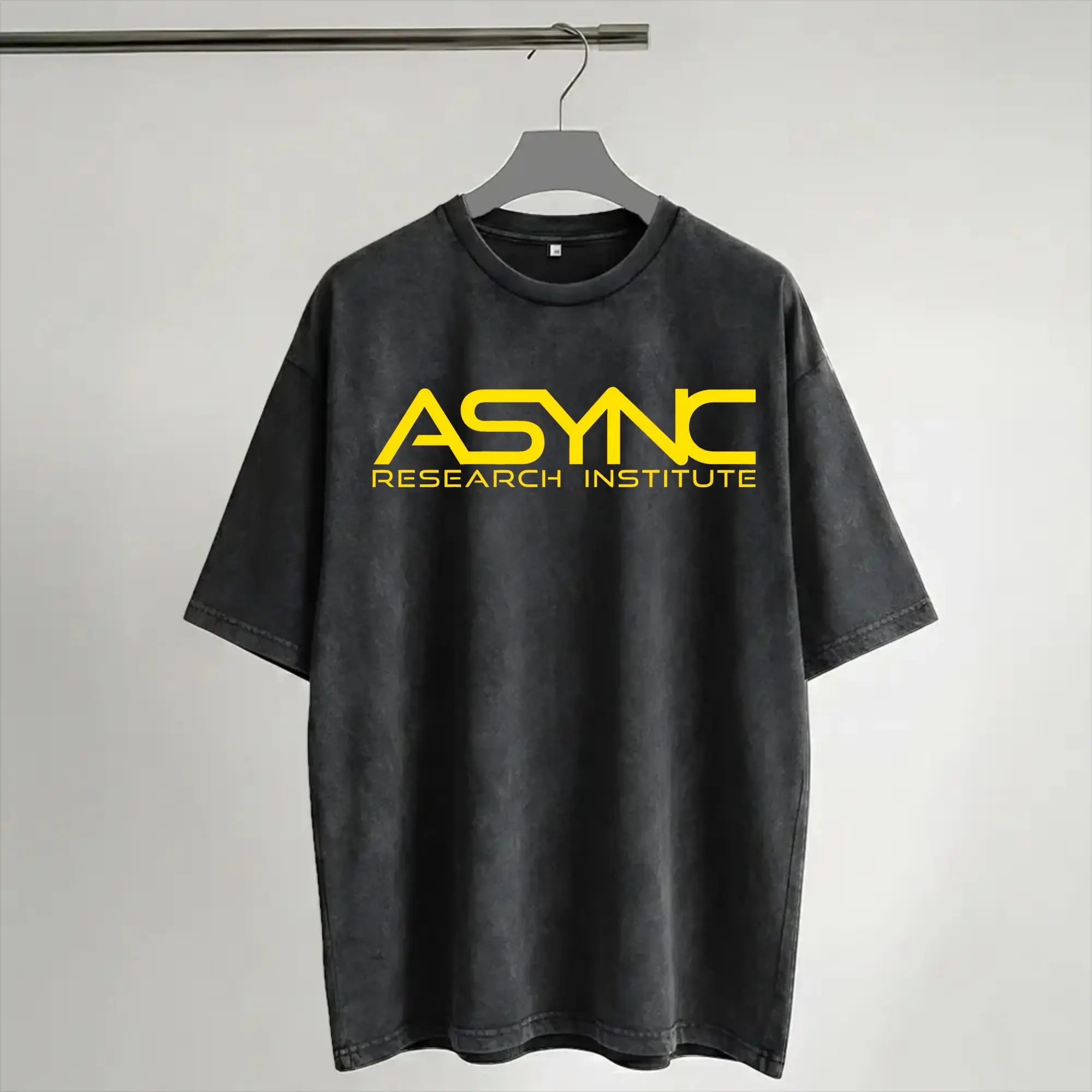 2026 Backrooms ASYNC Sign 2026 Horror Movie Washed T Shirts Outfit Oversize T-Shirt  Men Women Tees