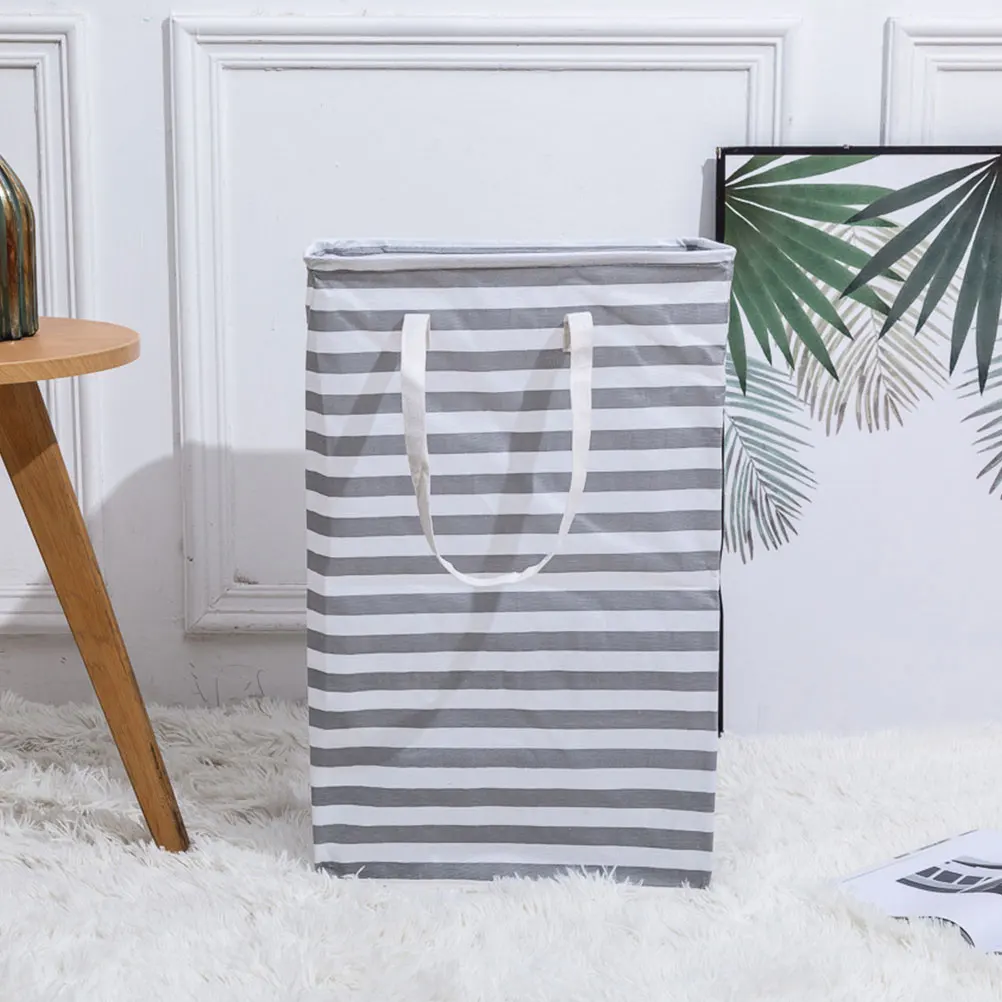 

Stripe Laundry Hamper Collapsible Storage Basket Home Clothes Organizer Bedroom Dirty Clothes Storage Container