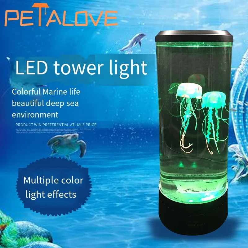 Jellyfish Lava Lamp, Aquarium Ocean Night Lights，7Colors LED Jellyfish Mood Lights With For Home Bedroom Desktop Decoration Gift