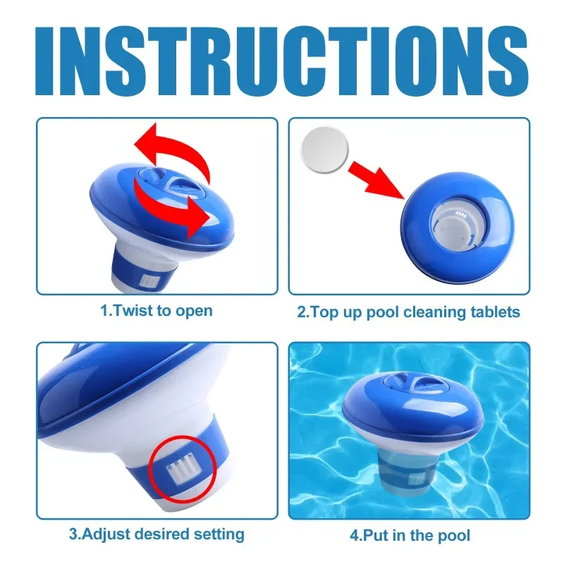 1Set Swimming Pool Floating Chlorine Dispenser Disinfection Box Automatic Applicator Pump Spa Tub Clean Pool Parts Accessories