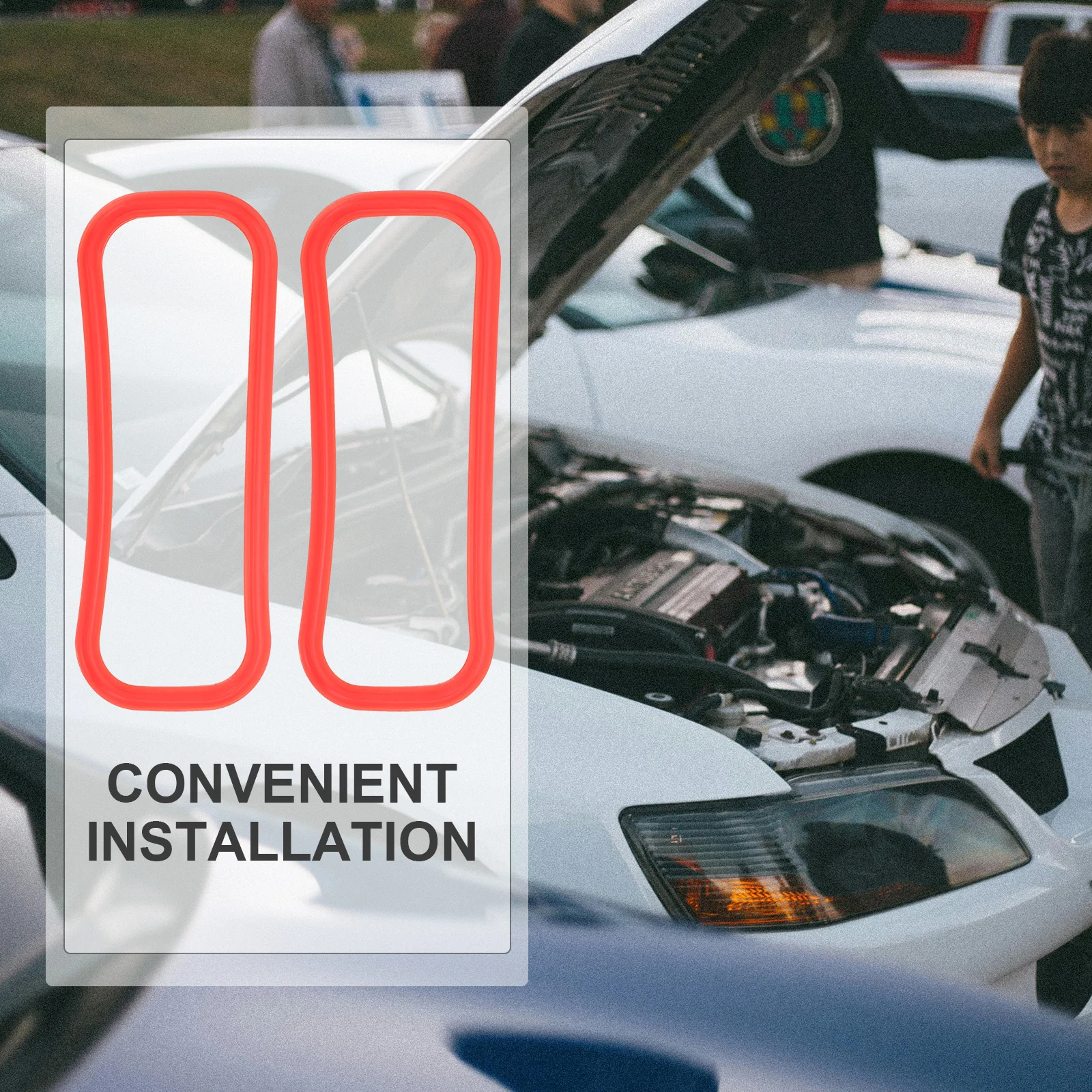 

8pcs Intake Manifold Gasket Automotive Replacement Rubber Red Kit Suite Precise Fit Enhances Sealing Prevents Leakage Engine