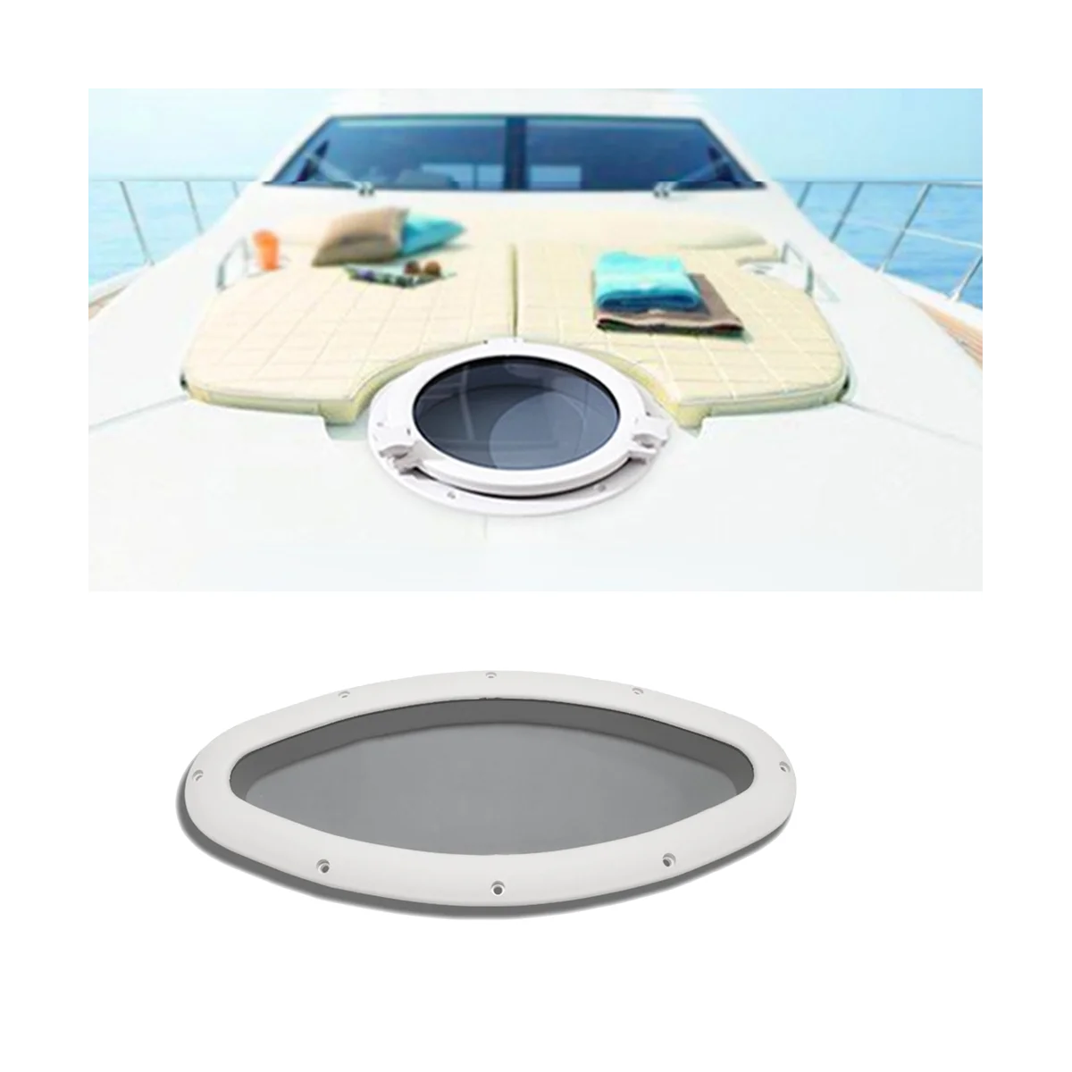 Marine Boat Yacht RV Oval Shape Porthole Oval Hatches Port Lights Replacement Windows Port Hole Opening Portlight