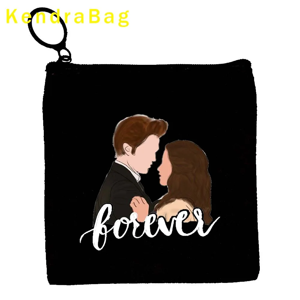 Monedero de lona de dibujos animados de la Saga Crepúsculo de la película clásica, Edward y Bella, Lobo adolescente, regalos para fanáticos, monedero, estuche para llaves, BILLETERA, bolsa con cremallera