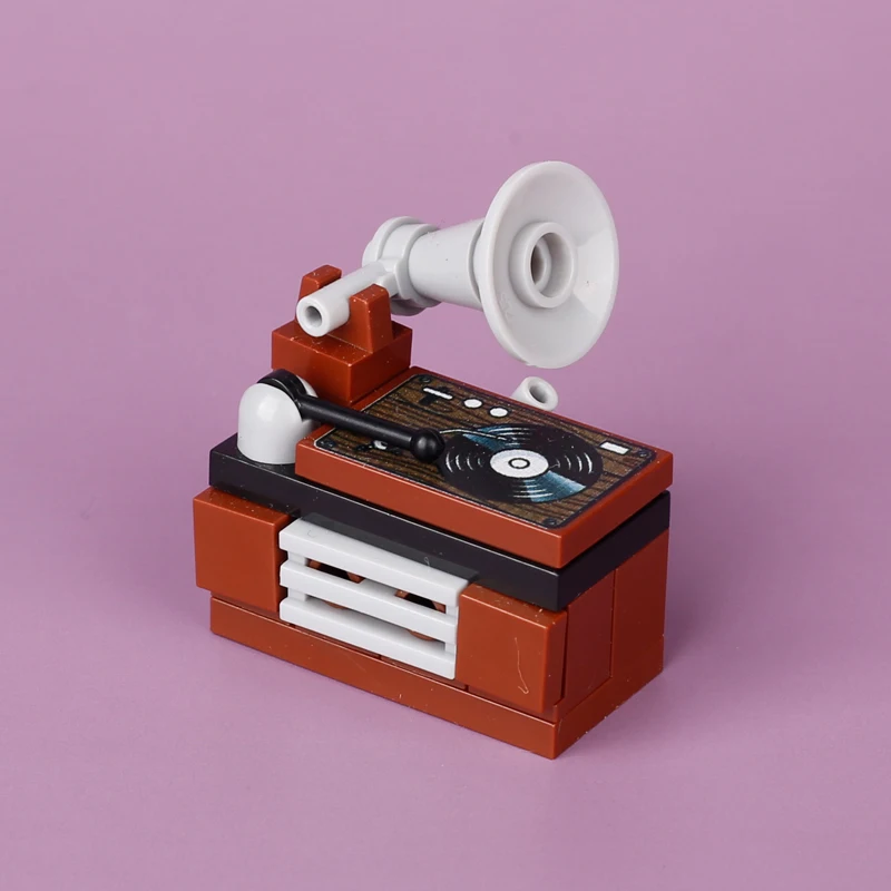 MOC Jukebox Recorder Building Blocks Music Player Retro Radio Tape Sound DJ MIX Audiotape Bricks Toys Children Gift