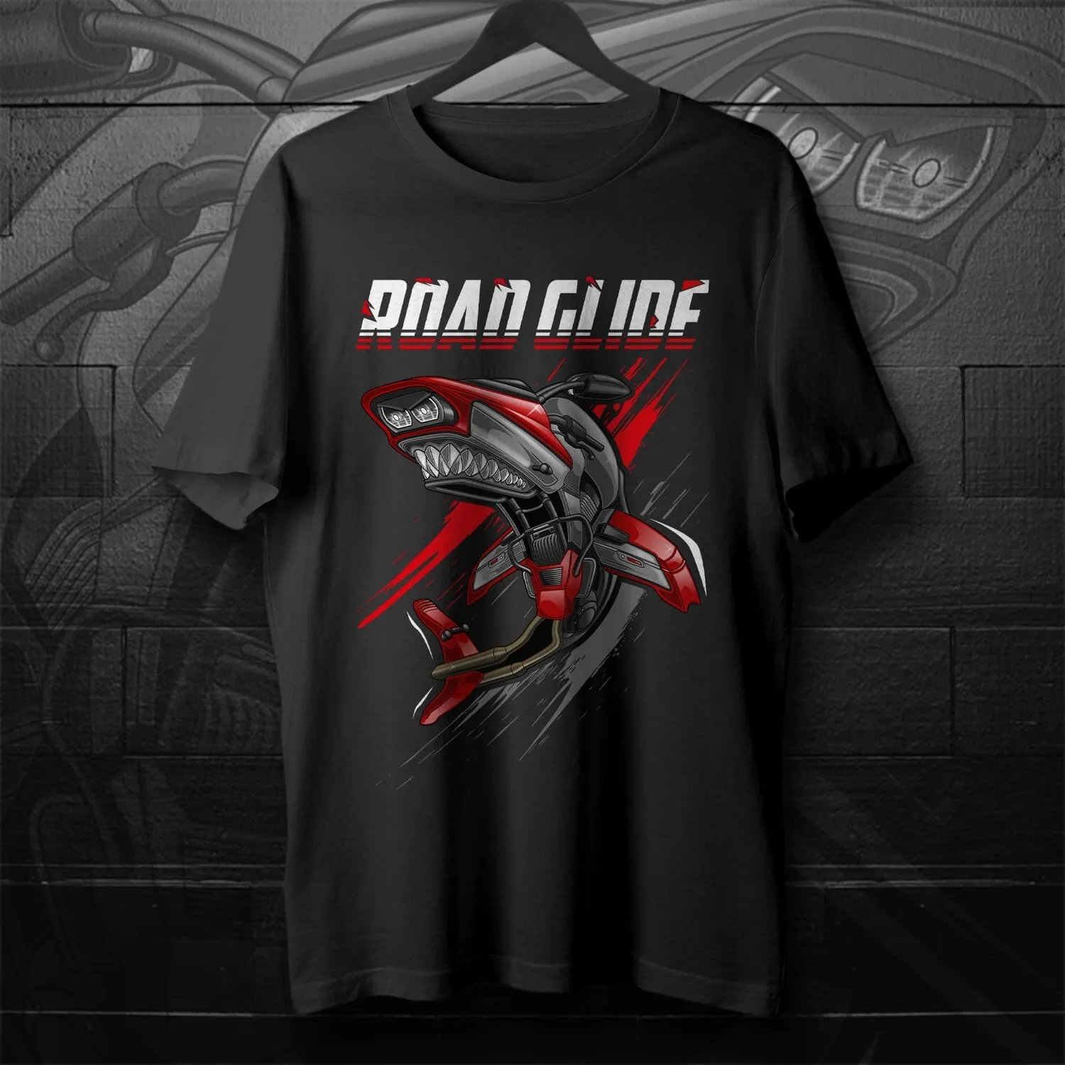 H-D Road Glide Motorcycle Shark Inspired T-Shirt 100% Cotton O-Neck Short Sleeve Summer Casual Mens T-shirt Rider Streetwear