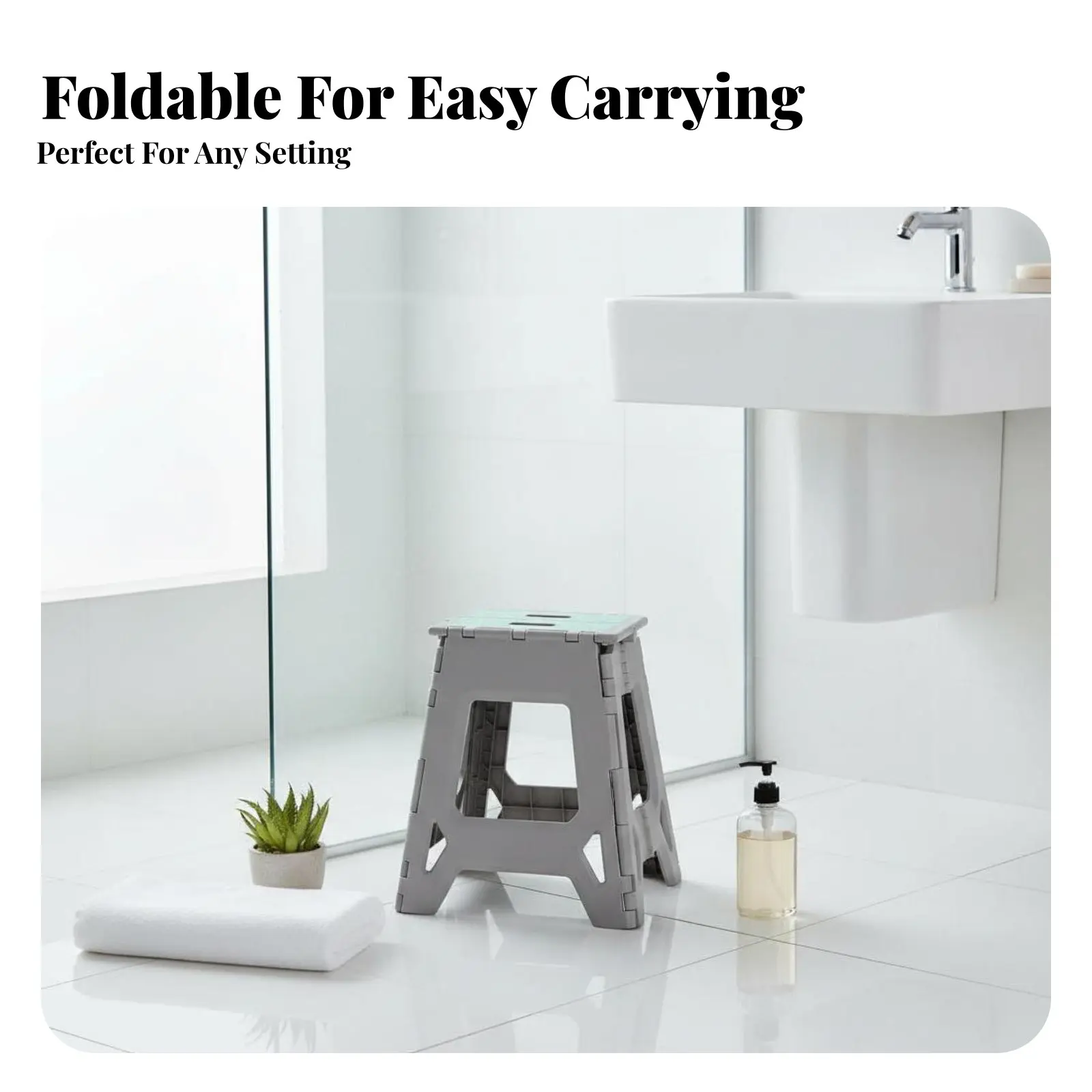 

Foldable Plastic Stool Foldable Design Telescopic Stool Space-Saving sturdyDuty for Adults, Campers, Travel, Kitchen, Fishing