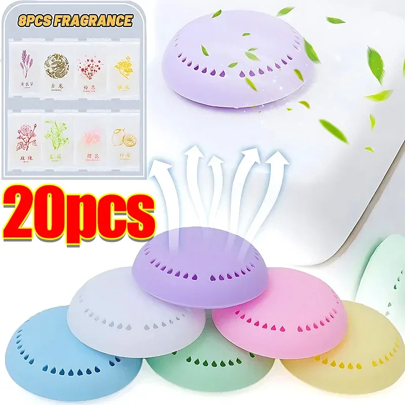 20/1Pcs Toilet Solid Air Freshener Aromatherapy Fragrance Lasting for Wardrobe Car Household Round Air Fresher Bathroom Supplies