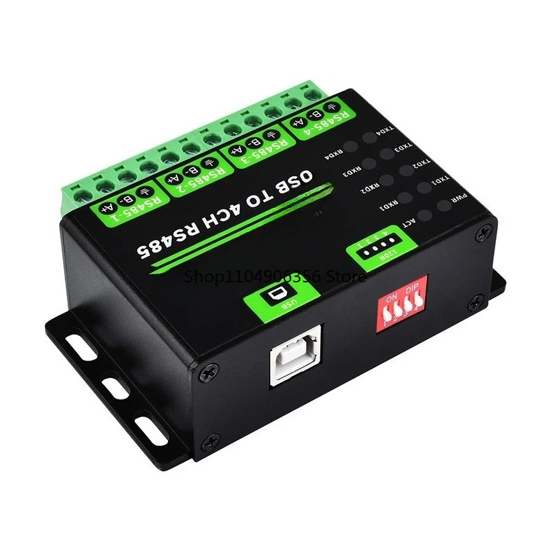 

Industrial-grade rail-type universal serial port module for USB to 4-way RS485 converter, multi-system compatibility