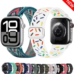 Scrunchie-Bracelet artificiel astique en Nylon pour Apple Watch, Bande Ultra 2, Bracelet iWatch Série 3, 6, SE, 7, 8, 9, 45mm, 41mm, 49mm, 44mm, 40mm, 38mm, 42mm