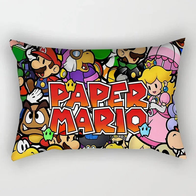 Game Mario Cushion Cover Cartoon Mario Bro Luigi Pillow Case for Sofa Car Kids Room Decor Home Textile Decorative Gifts 50x30cm