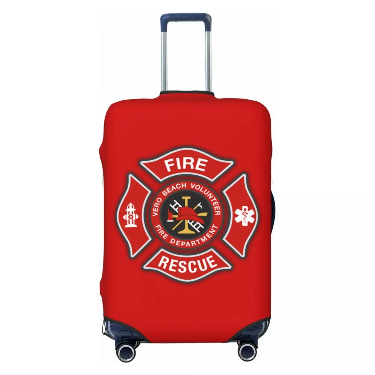 Custom Fire Rescue Firefighter Luggage Cover Elastic Travel Suitcase Protective Covers Suit For 18-32 inch