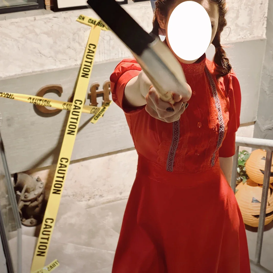 2025 NUOVO film horror Pearl Cosplay Dress per donna Abito rosso vintage in pizzo Costumi medievali di Halloween Gioco di ruolo Party