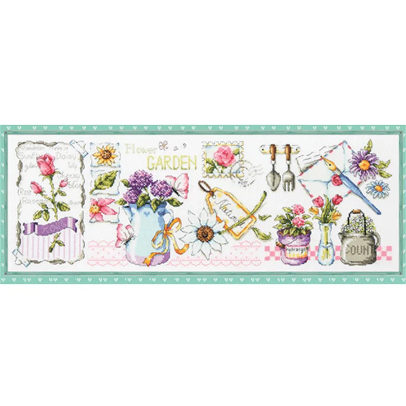 

G34 Stich Cross Stitch Kits Craft Packages 100% Cotton Fabric Floss Counted New Designs Needlework Embroidery Cross-Stitching