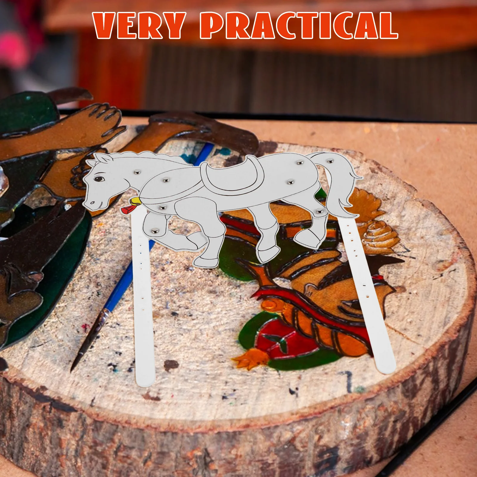 4 Uds. De marionetas de sombra de caballo DIY, artesanía Ideal para niños y adultos, actuaciones cautivadoras, artesanía de sombra de marionetas de caballo