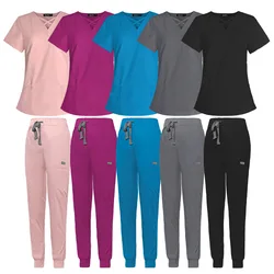 Ropa de lavado a mano de alta gama para médico, conjuntos de Tops y pantalones, ropa elástica para enfermera, sala de operaciones, uniformes de salón de belleza, ropa de trabajo