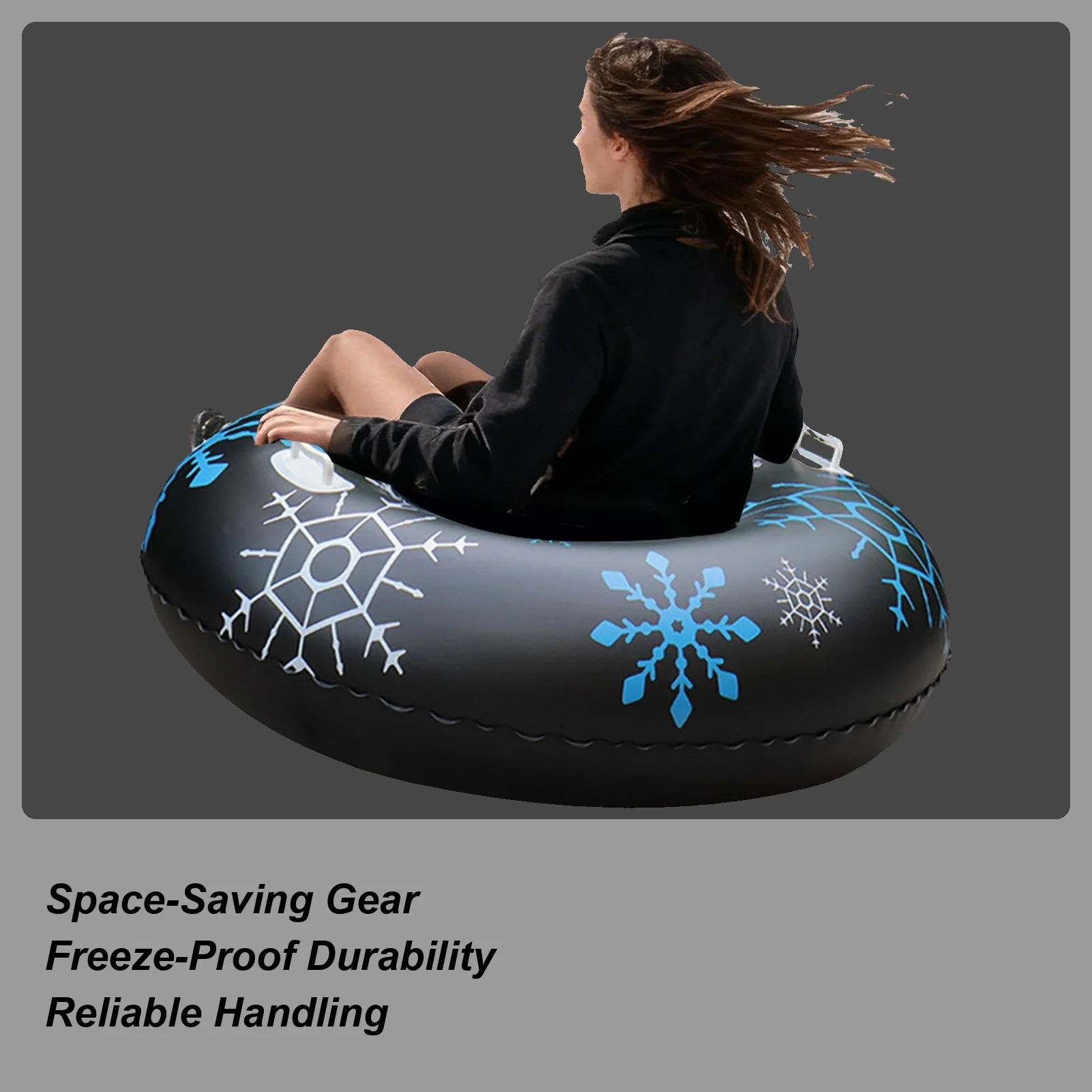 

Снежные сани из ПВХ, игрушка для катания на колесах, 35,43 дюйма, сверхмощные надувные сани для Рождества, ледяная река, озеро, катание на лыжах, зимняя игра для женщин и мужчин