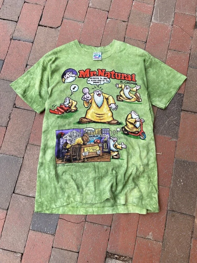 

Vintage 1996 Mr. Natural Robert Crumb Liquid Blue Shirt Size Large