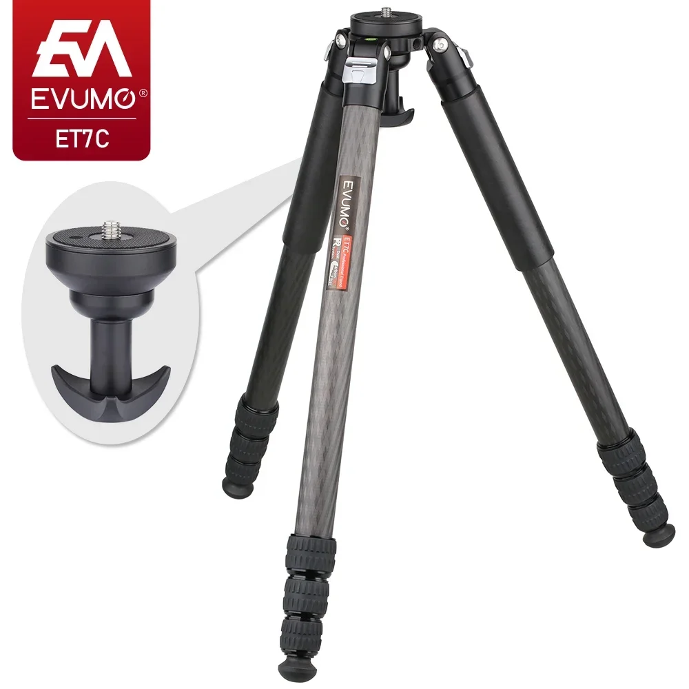 ET7C Carbon Fiber Tripod 32.5mm Tube Professional Heavy Duty Tripod 25kg Load Bowl Tripod for DSLR Camera Shooting Birdwatching