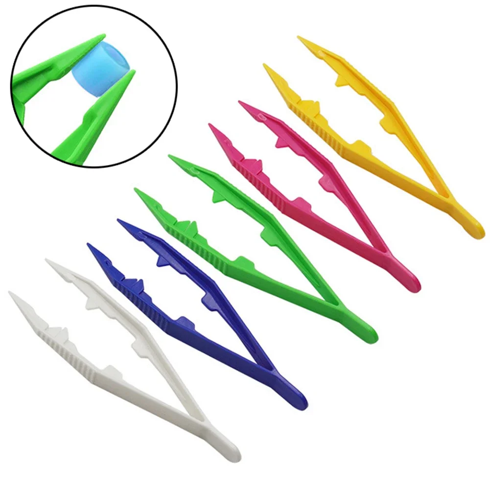 1pcs Plastic Clip Tweezers Children DIY Toy Kids Clip Baby Tweezers Toy Kids' Craft For Bead Accessories DIY Handmade Tool