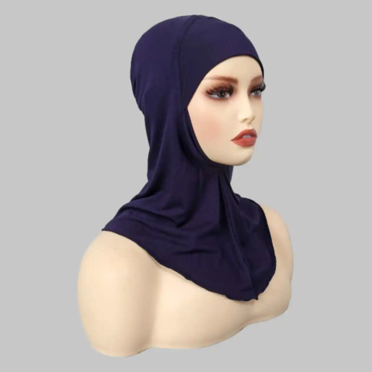 Fashion Monochrome Modal Base Hijab Turban Elegant Thin Breathable Instant Hijab Elastic Pullover Cap For Women Casual Outdoor