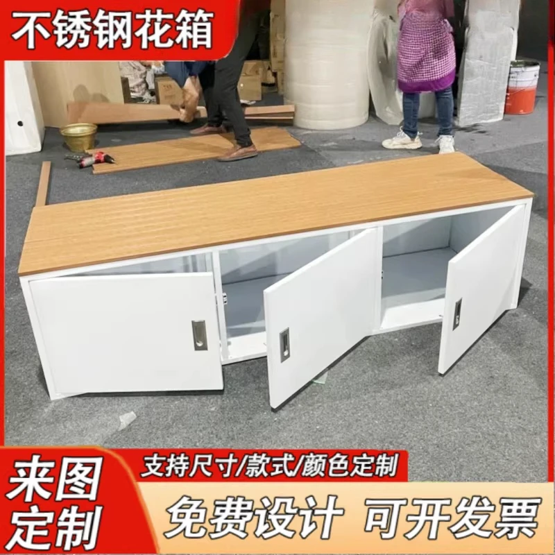 

Customized outdoor balcony flower box seat store outer pendulum card seat planting box courtyard terrace seat combination