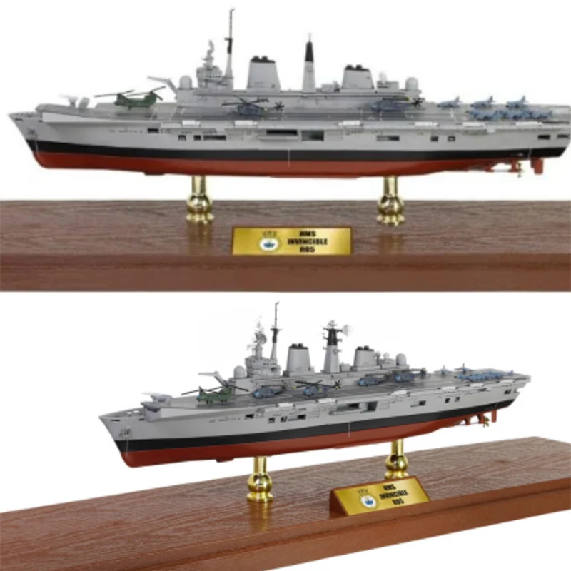 Metal Aircraft Carrier Ship Model 1/700 British HMS Invincible Aircraft Carrier R05 Finished Boat Model Collection Gift Toys