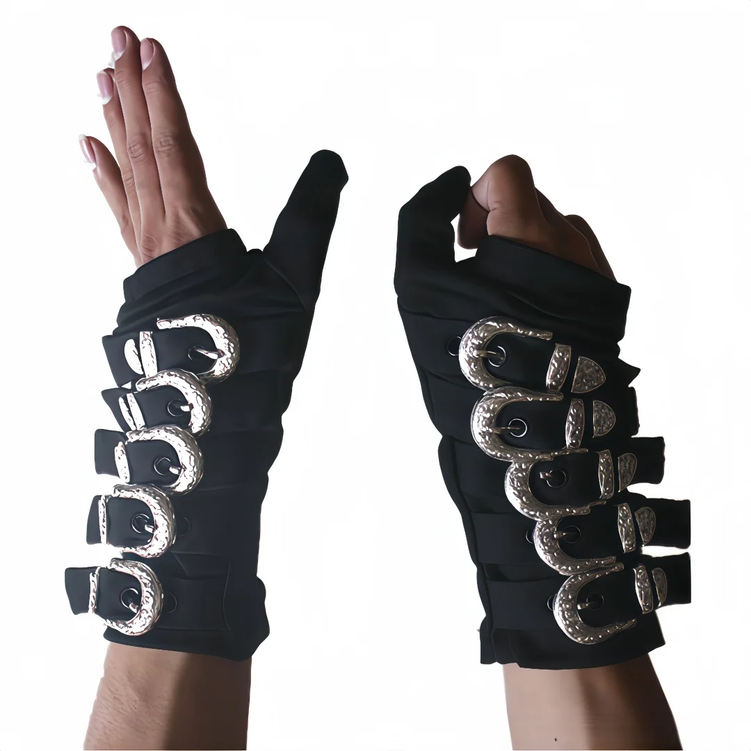 Rare Michael Jackson Bad Black Armbrace Glove Metal Black Buckle Alloy for Impersonator