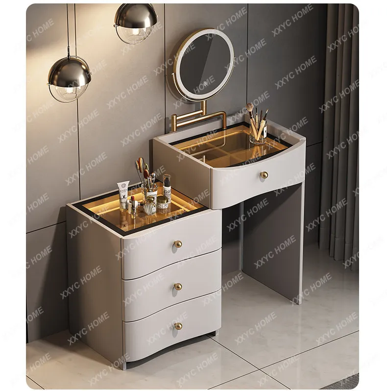 New high-end  light luxury does not take up space small apartment bedside table chest cabinet integrated dresser makeup table