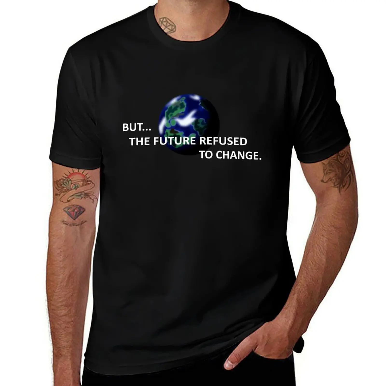 But The Future Refused To Change T-Shirt Abstract Pattern Print Top