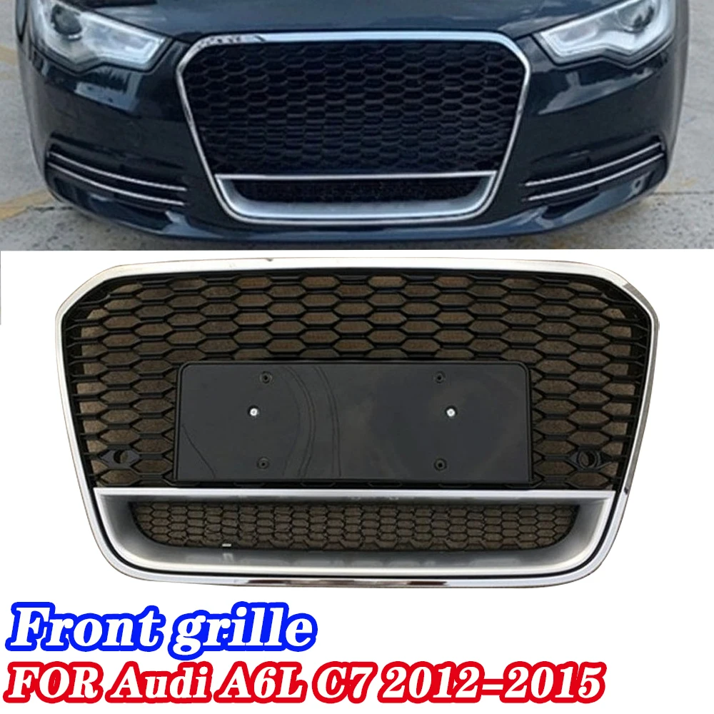 

Suitable for Audi A6L modified grille 12 13 14 15 C7 upgraded RS6 honeycomb front bumper grille