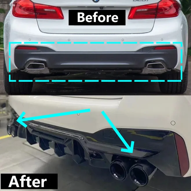 DEX M5 Style Exhaust Tip for 5 Series G30/G31 2017-2024 Sport Quad Exhaust Muffler Nozzle Tailpipe for 520i 520d 530i 530e 540i