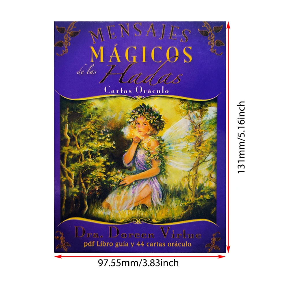 Original Size Spanish Oracle Deck - Magical Messages from the Fairies, 44-Card Rugged Deck with PDF Guidebook by Doreen Virtue