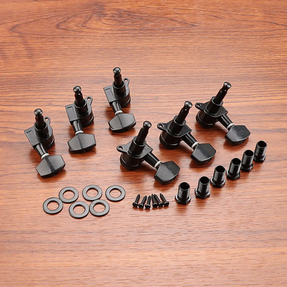

1Set Black Guitar Tuning Pegs 3R3L Metal Tuning Machines Heads for Acoustic Electric Classical Bass Instruments Portable